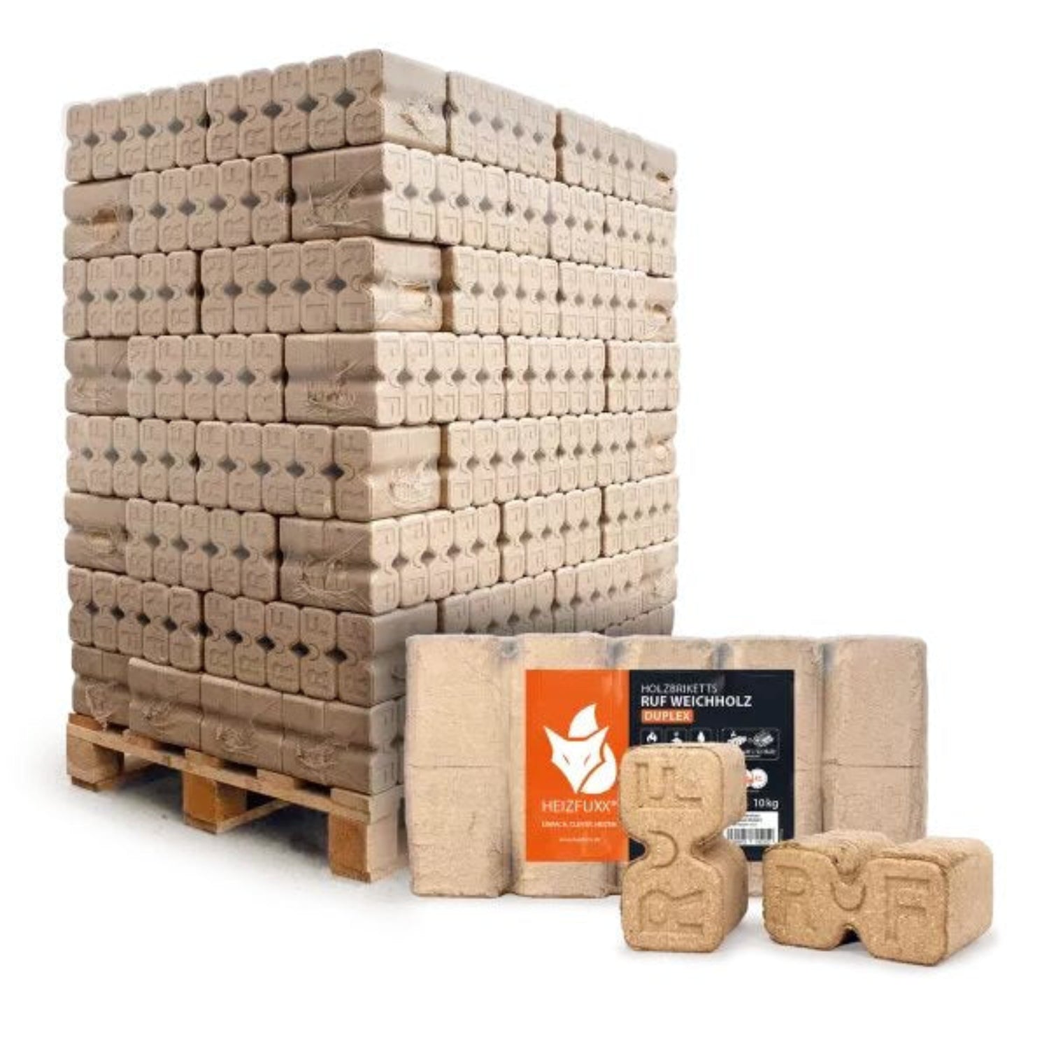 Holzbriketts Ruf Weichholz Duplex / 1 Palette, 960 Kg